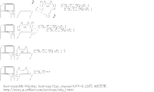 どうしてこうなった,PC,おどり,座る
