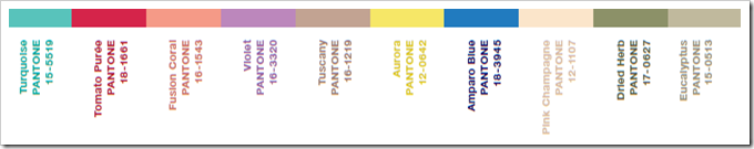 Spring 2010 Color Palette from www.pantone.com