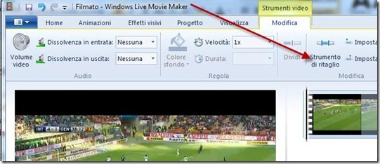 modifica strumenti di ritaglio windows live movie maker