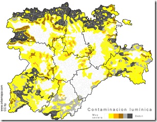 contaminación lumínica castilla y leon 2006 españa 