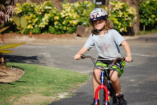 Kevan is already a pro at riding