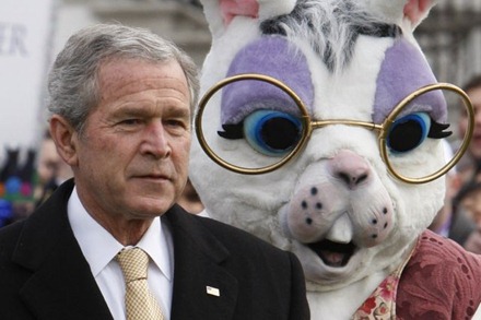BushandEasterBunny