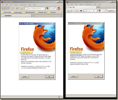 Two Firefox versions Two Firefox versions