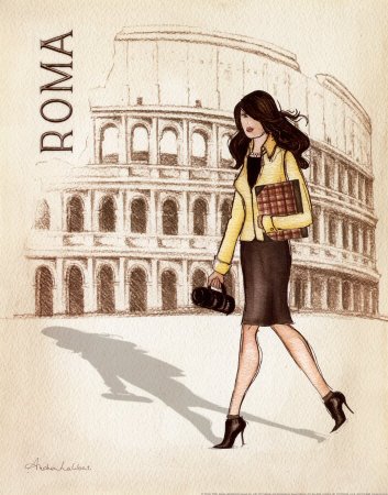 Девушка гуляет по Риму