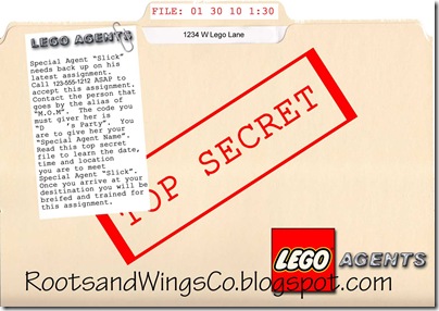 Lego Agents Party Invitation