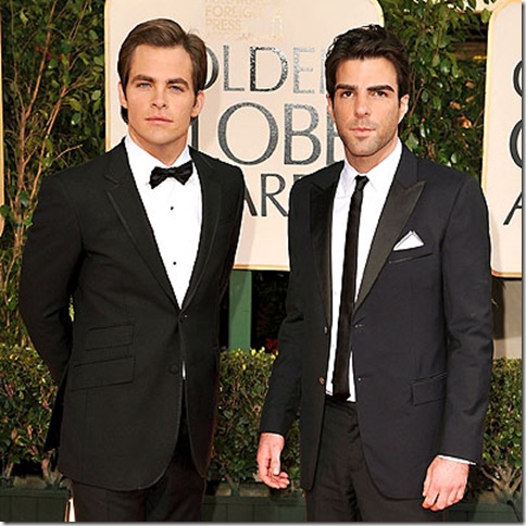 Chris Pine and Zachary Quinto 66th Annual Golden Globe Awards