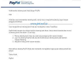 Email konfirmasi dari Paypal