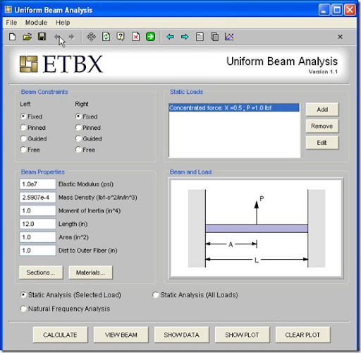 Beam Analysis Calculator