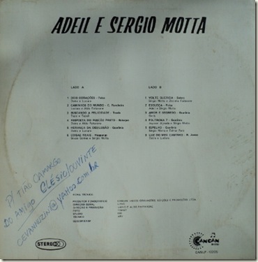 Adeil e Sérgio Motta (CANLP 10105) Contra-Capa Adeil e Sérgio Motta (CANLP 10105) Contra-Capa
