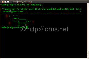 Gnome Terminal with standard cowsay and fortune