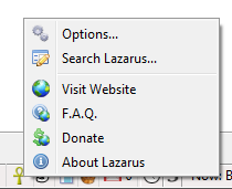Меню дополнения Firefox Lazarus