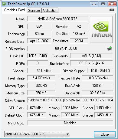 tela do programa gpu-z