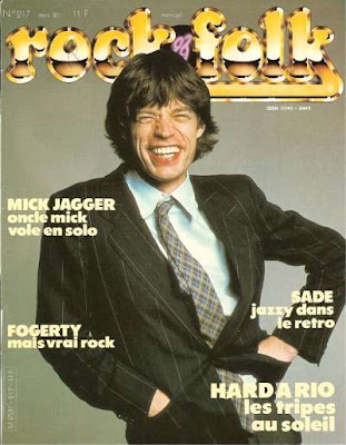 Mick Jagger en couverture de Rock & Folk en 1985