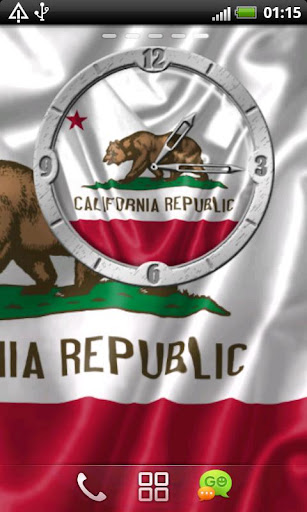 USA California clock flag