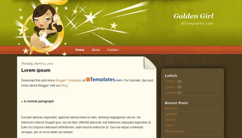 10 teme gratuite pentru Blogger #3 Golden Girl 10 teme gratuite pentru Blogger #3