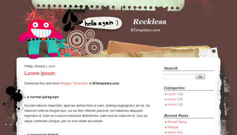 10 teme gratuite pentru Blogger #4 Reckless 10 teme gratuite pentru Blogger #4