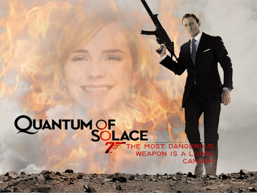 Actress Emma watson at the movie Quantum of Solace poster
