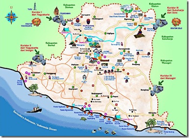 Peta dan Rute Wisata Pantai Gunungkidul