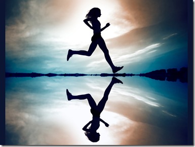 Female_runner_silhouette_is_mirrored_below_with_a_soft_pastel_sunset