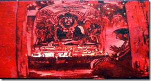 Pri&egrave;res, Le Monde ddes religions, Acrylique sur toile, 100x60.