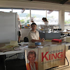 Campaign Manager Brian Romano manned the sign in table. Chef Steve and Mary Lynn Lazzerini in back along with Pam Kam.