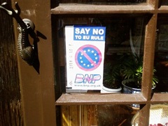 BNP leaflet in window