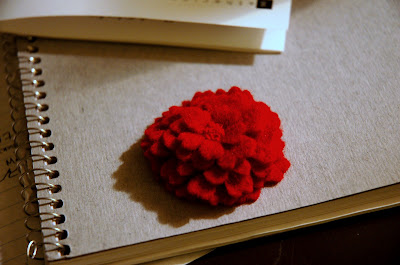 Red Flower Pin Front