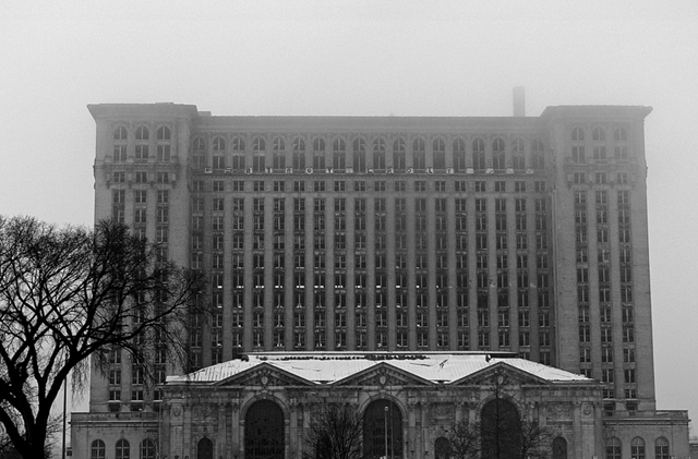 Michigan Central Train Station, 17 February 2008. Originally opening in 1913 (and subsequently abandoned in 1988), this train station is THE ICON of the Detroit Ruins. Located in Detroit's oldest district, Corktown, this building is right around the corner from another icon, the abandoned (and soon to be demolished) Tiger Stadium. DetroitDerek Photography