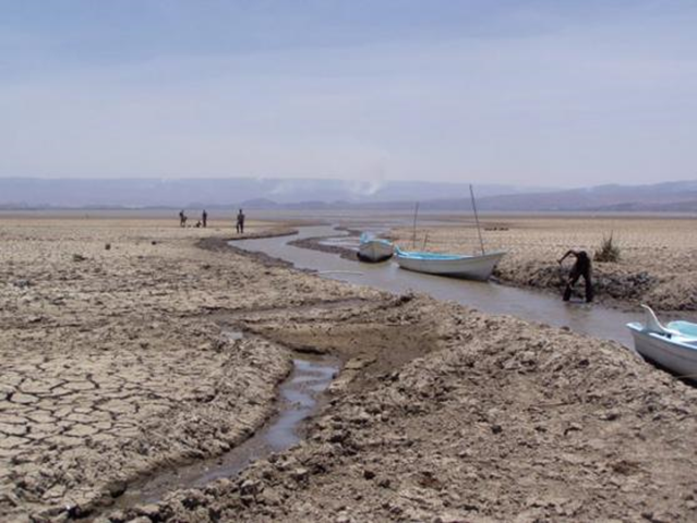 This is not a river, but the channel dug in the bed of Lake Naivasha, Kenya's second largest supply of freshwater so that hopeful boat owners can still ply their trade to tourists and fishermen can reach the deeper waters of the crater. This is the lowest the lake has been probably in the last two hundred years, going back to Maasai anecdotes of the lake being dry around then. The hippo population is suffering and the birds are struggling to find fish. gowander.com