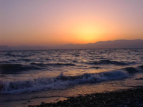 Sea of Galilee at sunset. Israel has declared a moratorium on fishing as fish populations have collapsed. atlastours.net