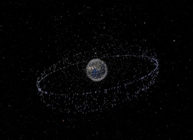Satellites encircling the earth (Image Credit: European Space Agency)
