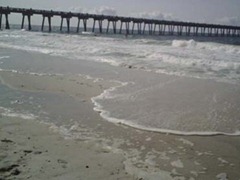 Pensacola Beach, where small gooey tar balls began washing ashore on Friday, June 4, 2010. CBS