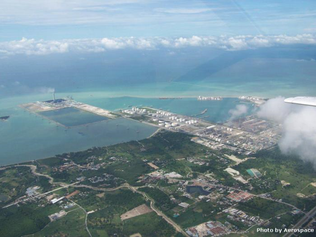 The Map Ta Phut refinery-petrochemicals complex on Thailand's eastern seaboard. Aerospace / Pattaya News