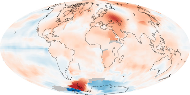 Global Temperature Anomalies, June-August 2010. NASA image by Robert Simmon, based on data from the Goddard Institute for Space Studies / earthobservatory.nasa.gov