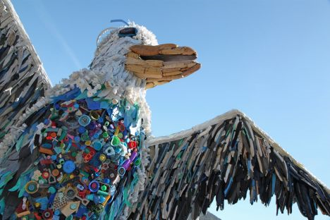 Avery the Giant Trash Bird, featured at Bioneers 2010 conference, from the 'Washed Ashore' Art Exhibit. Photo: Jaymi Heimbuch / flickr