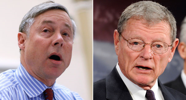 Aides for Fred Upton and Jim Inhofe are seeking a push from industry to block EPA climate rules. AP Photos