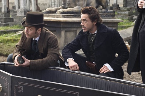 Jude Law as Dr Watson and Robert Downey Jr as Sherlock Holmes