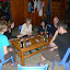 An evening game of cards + rice wine + beer = fun!