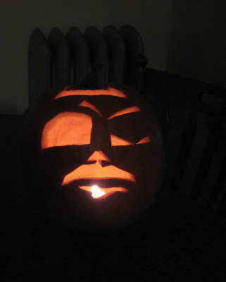pumpkin jack o'lantern carving with mustache