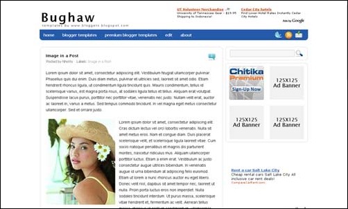 Bughaw blogger template