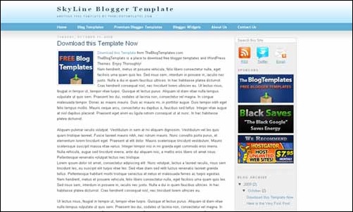 SkyLine Blogger template