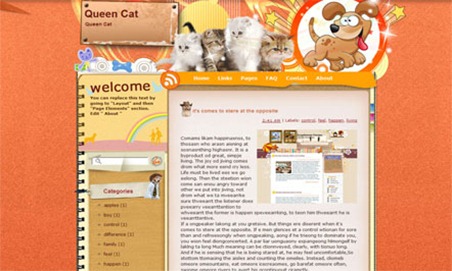 Queen Cat Blogger Template Blogger Template Queen Cat