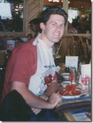 David eating Lobster in Prince Edward Island David eating Lobster in Prince Edward Island