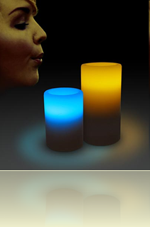 Bi-Color LED Blow On-Off Candles