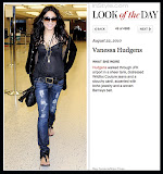 InStyle.com-- Look of the Day-- Vanessa Hudgens-- August 22nd 2010-- Wildfox Denim Skinny Jeans in Dark Rip