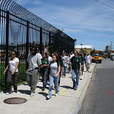 Next, everyone walked a couple blocks to see where the Hudson meets the Saw Mill River.
