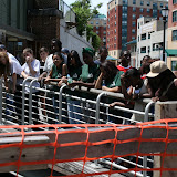This is one of the last views of the Saw Mill River's course in Yonkers, where is runs mostly underground. Here the group was shown a point where you can see the river going under a building.