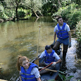 Everyone took turns taking the canoe to pick up floatables along the River's edge.