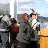 Two representatives from local Native American tribes attended the arrival of the Barge. Tony Moon Hawk gave a brief talk before performing a traditional blessing or "smudging" ritual.