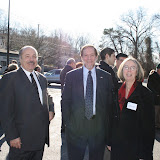 Jim Pinto, Yonkers Director of Downtown and Waterfront Development with Yonkers Mayor Phil Amicone and Ann-Marie Mitroff, director of Groundwork's Saw Mill River Coalition.